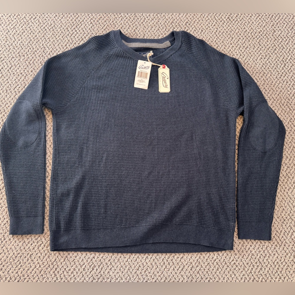 Grayers Men's Navy Blue Waffle Long-Sleeve Shirt - NWT